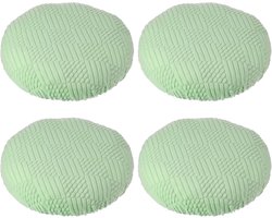 Stool Covers Rond - 4pcs Elastische Bar Stoel Covers - Wasbare Stoel Kussen Cover - Stretch Bar Stoel Stoel Cover voor 38-35cm Stoel - Groen