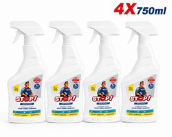 STOP Forte Vlekverwijderaar Spray 4x750ml – Tapijtreiniger, Bankreiniger, Bekledingsreiniger – Hardnekkige Vlekken Verwijderen – Extra Sterke Formule