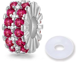 Stopper Charm 925 pluggen voor armbanden met afstandhouder clip, armbandstopper met rubberen binnenkant
