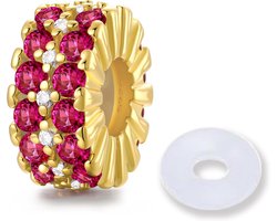 Stopper Charm 925 pluggen voor armbanden met afstandhouder clip, armbandstopper met rubberen binnenkant