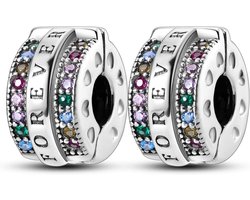 Stoppers kralen Bedels voor bedelarmbanden 925 sterling zilveren clip Rondelle Spacer Charm met rubber binnenkant Sieradencadeau voor vrouw