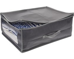 Storage Solutions Dekbed/kussen opberghoes grijs met venster 50 x 38 x 20 cm - Dekentassen - Kussentassen