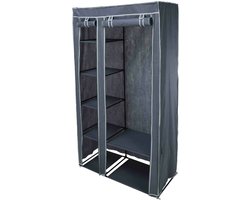 Storage Solutions Kast - mobiel kledingkast - 6-vaks - opvouwbaar - grijs - 174 cm