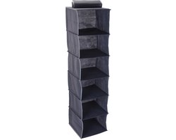 Storage Solutions Kast organizer - 6 vaks - antraciet - 30 x 30 x 120 cm - ruimtebesparend