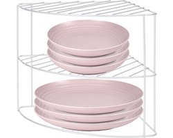 Storage Solutions Keukenrek aanrecht organiser - metaal - grijs - 23 x 23 x 21 cm - pannenrek