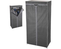 Storage Solutions Kledingkast Opvouwbaar - Garderobekast - 75 x 46 x 160 cm - Met ritssluiting - Grijs