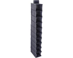 Storage Solutions Kledingkast organizer - 10-vaks - grijs - polyester - 30 x 15 x 120 cm
