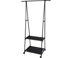 Storage Solutions - Kledingrek met 2 planken - zwart