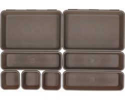 Storage Solutions Lade organizer - 8-delig - bruin - kunststof - modulair - ladeverdeler