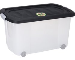 Storage Solutions Opberg box/doos met wieltjes - kunststof - 60 x 39 x 32 cm