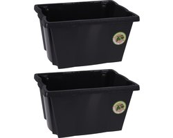Storage Solutions Opberg boxen/dozen - 2x stuks - kunststof - 20 liter - 42 x 33 x 23 cm