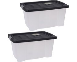 Storage Solutions Opbergdozen/organizers met deksel 5x stuks - kunststof - 13L