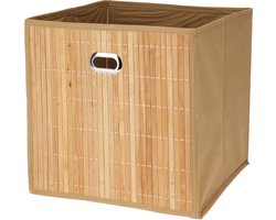 Storage Solutions Opbergmand/kastmand - 28 liter - naturel - 31 x 31 x 31 cm - Vakkenkast manden - opvouwbaar