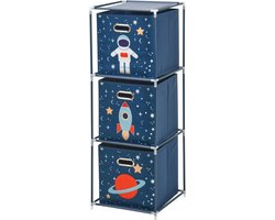 Storage solutions Opbergrek 3-laags - met manden - metaal - 35 x 35 x 102 cm - ruimte thema