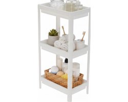 Storage Solutions Opbergrek keuken / badkamer - kunststof - wit - 36 x 23 x 71 cm - met 3 containers