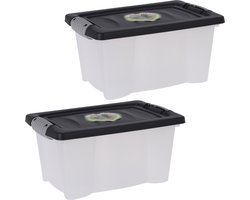 Storage Solutions Opslagbak/opbergdoos/organizer - 5x stuks - met deksel - kunststof - 9 Liter