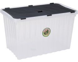 Storage Solutions Opslagbak/opbergdoos/organizer - met deksel - kunststof - 76 Liter
