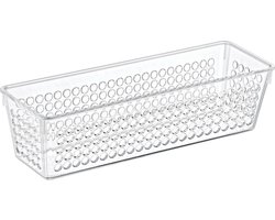 Storage Solutions Organizer/opbergmandje - kunststof - transparant - 0.8L - 23 x 7.5 x 6 cm