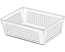 Storage Solutions Organizer/opbergmandje - kunststof - transparant - 1.2L - 18 x 13 x 6 cm