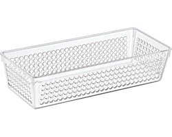 Storage Solutions Organizer/opbergmandje - kunststof - transparant - 1.9L - 26 x 11 x 6 cm