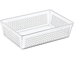 Storage Solutions Organizer/opbergmandje - kunststof - transparant - 2.3L - 23 x 15 x 6 cm