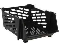 Storage Solutions Stapelbare opbergmand - Zwart - 29L - kunststof - 44 x 34 x 20 cm