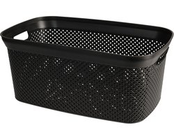 Storage Solutions wasmand - 35 liter - zwart - 54 x 34 x 23 cm - Kunststof - Draagmand