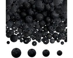 Store_7 - Lava Beads - Energy Stone - Natuurlijke zwarte kleur - Ronde losse kralen - Voor sieraden maken - Perfect voor creatievelingen