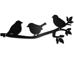 Store_9 - Muurdecoratie - Metalen vogels - Rustiek zwart - Vogel sculptuur - Binnen en buiten - Wanddecoratie voor balkon en tuin