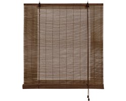 Storesdeco - Bamboe rolgordijn voor binnen en buiten - Donkerbruin, 60x175 cm