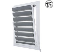 Storesdeco - EasyFix Duo rolgrodijnen, rolgordijn zonder boren, Zilver, 75x180 cm