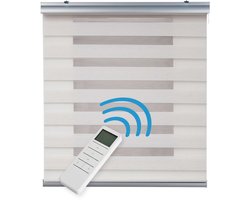 Storesdeco - Motorgecontroleerd Duo rolgrodijn motor, afstandsbediening, Beige 200x250cm