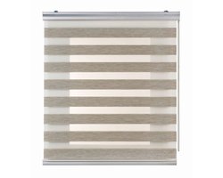 Storesdeco - Premium Duo rolgrodijn aluminium afwerking Beige, 100x250 cm