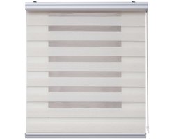 Storesdeco - Premium Duo rolgrodijn aluminium afwerking Linnen, 60x250 cm