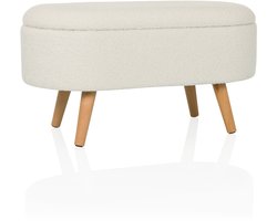 STORIANO gestoffeerde kruk 82x41x44cm 1 vak wit hjh LIVING
