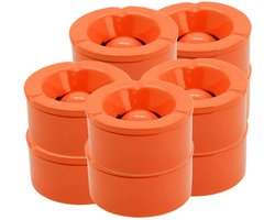 Stormasbak - 10x - terras asbakken - oranje - 12 x 6 cm - Dolomiet kunststeen - Asbakken voor buiten - Tuin