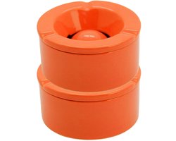 Stormasbak - 2x - terras asbakken - oranje - 12 x 6 cm - Dolomiet kunststeen - Asbakken voor buiten - Tuin