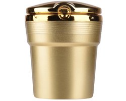Stormasbak met led verlichting – 11 x 6cm - Asbak voor in de Auto - Goud