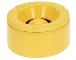 Stormasbak - terras asbakken - geel - 12 x 6 cm - Dolomiet kunststeen - Asbakken voor buiten - Tuin