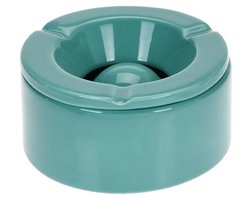 Stormasbak - terras asbakken - petrol - 12 x 6 cm - Dolomiet kunststeen - Asbakken voor buiten - Tuin