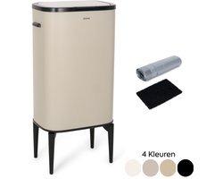 Stowe Prime Bin - Prullenbak 60 Liter - Taupe - Fingerprint Proof - Metaal - Afvalemmer - Vuilnisbak - Afvalbak