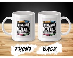 Straight Outta Kindergarten Mug, Afgestudeerden Mok, Cadeau voor Afgestudeerden, Kleurpotloden Design, School Afsluiting, Grappige Mok