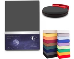Strakspanlaken rond 245 cm Zilver - Katoen Elastaan Jersey 190 g/m2, Geschikt voor Matras Hoogte tot 30 cm, Inclusief Waterbed