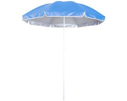 Strand parasol Lima - D150 cm - blauw - opvouwbaar - verstelbare hoogte - met opbergtas