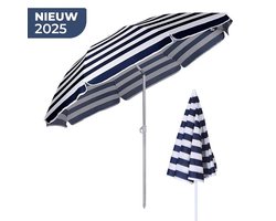Strand- & Tuinparasol 160 cm – Lichtgewicht & Verstelbaar tot 170 cm – UV-bescherming – Inklapbaar – Kantelbaar – Voor Balkon, Strand & Terras