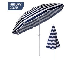 Strand- & Tuinparasol 160 cm – Lichtgewicht & Verstelbaar tot 170 cm – UV-bescherming – Inklapbaar – Kantelbaar – Voor Balkon, Strand & Terras