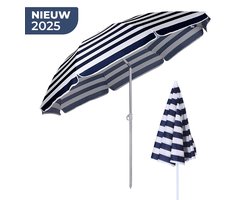 Strand- & Tuinparasol 160 cm – Lichtgewicht & Verstelbaar tot 170 cm – UV-bescherming – Inklapbaar – Kantelbaar – Voor Balkon, Strand & Terras