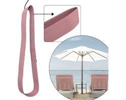 Strandhanddoek elastiek band - HOYA living® - kleur: Roze - elastisch - rekbaar van 45 tm 70cm / ligbed elastiek band - beach towel strap