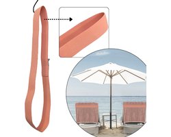 Strandhanddoek elastiek band - HOYA living® - kleur: Zalmroze - elastisch - rekbaar van 45 tm 70cm / ligbed elastiek band - beach towel strap