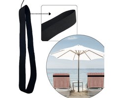 Strandhanddoek elastiek band - HOYA living® - kleur: Zwart - elastisch - rekbaar van 45 tm 70cm / ligbed elastiek band - beach towel strap